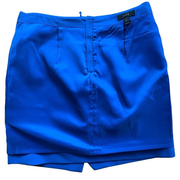 J CREW | NWOT | COBALT BLUE CROSSOVER A-LINE SKIRT FULLY LINED | SIZE: 8 - Picture 9 of 11